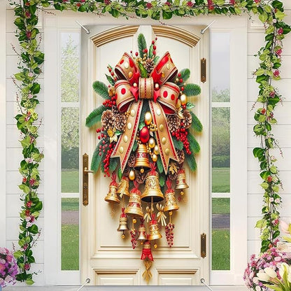 Christmas Elf Door Cover Decoration - Whimsical Holiday Door Wrap for Home, Party & Festive Decor