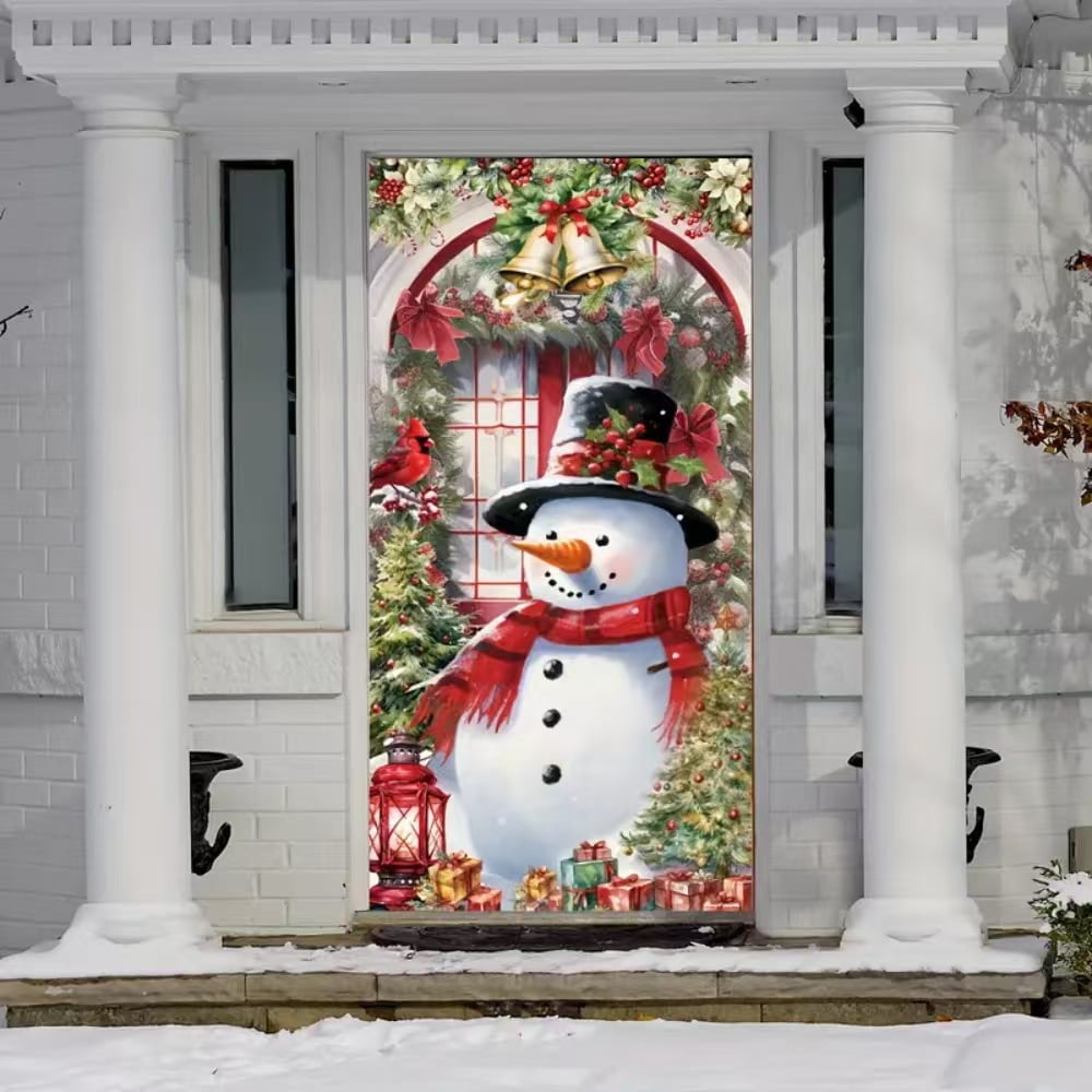 Christmas Elf Door Cover Decoration - Whimsical Holiday Door Wrap for Home, Party & Festive Decor