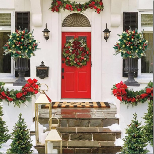 🔥🔥Final 3 Hours: 50% OFF🎄Mini Artificial Christmas Tree / Weatherproof sparkle for entryways and patios）