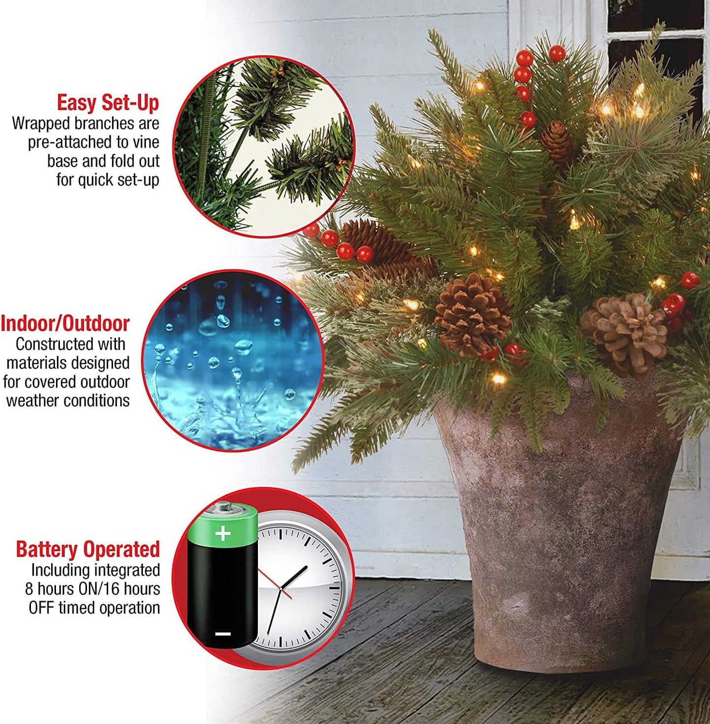 🔥🔥Final 3 Hours: 50% OFF🎄Mini Artificial Christmas Tree / Weatherproof sparkle for entryways and patios）