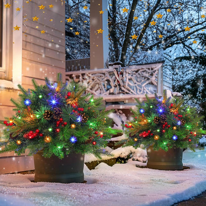 🔥🔥Final 3 Hours: 50% OFF🎄Mini Artificial Christmas Tree / Weatherproof sparkle for entryways and patios）