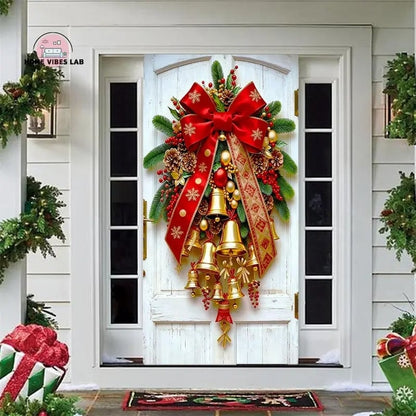 Christmas Elf Door Cover Decoration - Whimsical Holiday Door Wrap for Home, Party & Festive Decor
