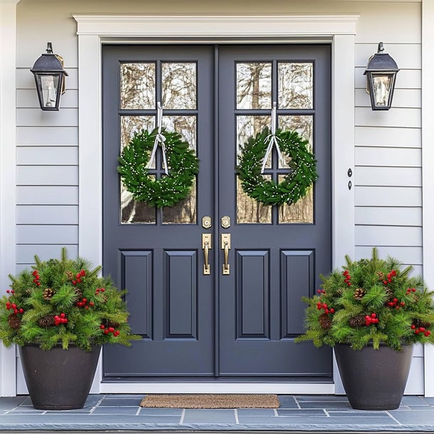 🔥🔥Final 3 Hours: 50% OFF🎄Mini Artificial Christmas Tree / Weatherproof sparkle for entryways and patios）